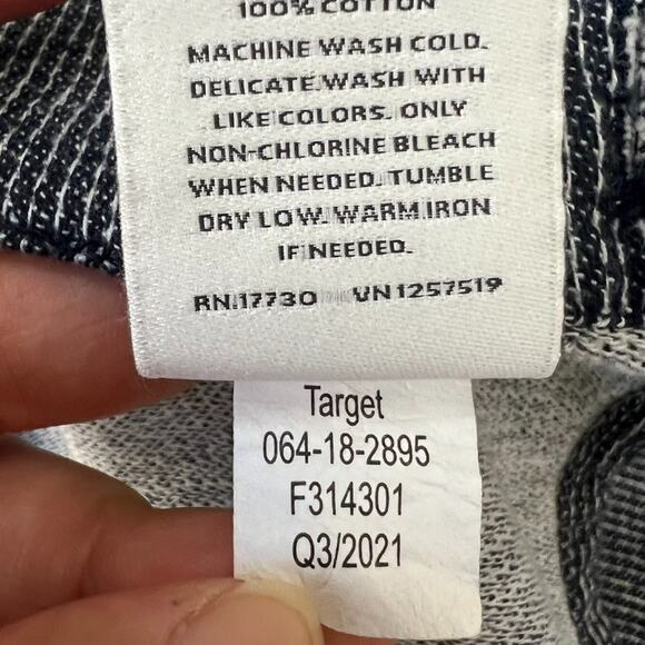 Project 62 Shower Curtain 68 x 64" 100% Cotton Blue and White Striped - Picture 8 of 10